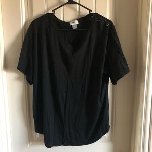 Old navy shirt with lace shoulders